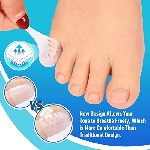 Washable pinky toe caps being cleaned for hygienic reuse.