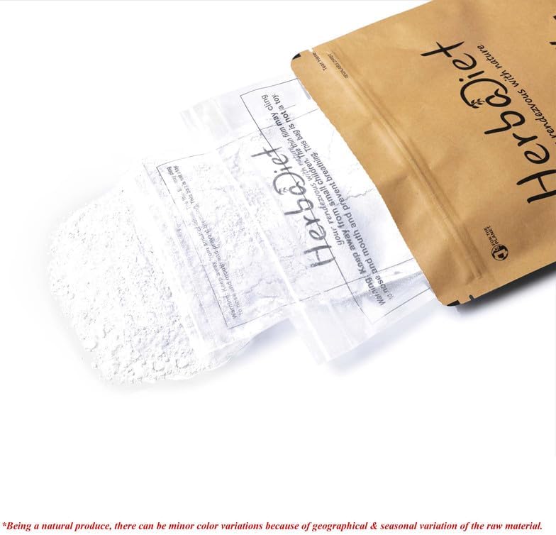 Close up of Herbadiet organic silica powder texture.