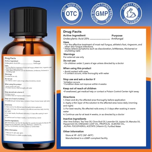 Medhome 25 percent undecylenic acid bottle packaging and applicator brush.