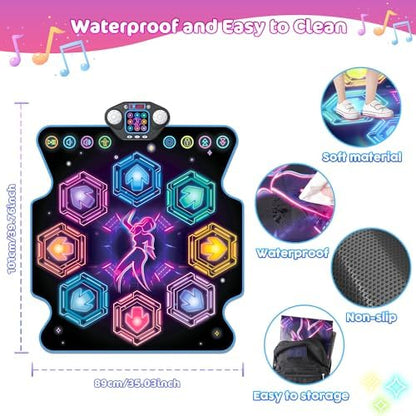 Ã£â‚¬ÂUpgradedÃ£â‚¬â€˜ Dance Mat Toys for 3-12 Year Old Girls Boys, Electronic Light-up Dance Pad with Wireless Bluetooth 8-Buttons 9 Levels, Dancing Mat for Kids Music Game Xmas Birthday Gifts Toddler - Image 6