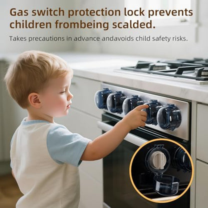 Side view of Wilniry heat-resistant stove knob protection guard