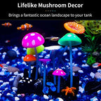 Uniclife fluorescent aquarium decoration glowing under blue LED light