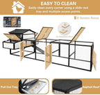 PetsCosset 116" L Large Chicken Coop and Run, Hen House with 4 Nesting Box Boxes, Rabbit Hutch Poultry Bunny Cage for 4-6 Chickens with 4 Perches, Removable Tray and Ramp and UV-Resistant Roof Panel - Image 5
