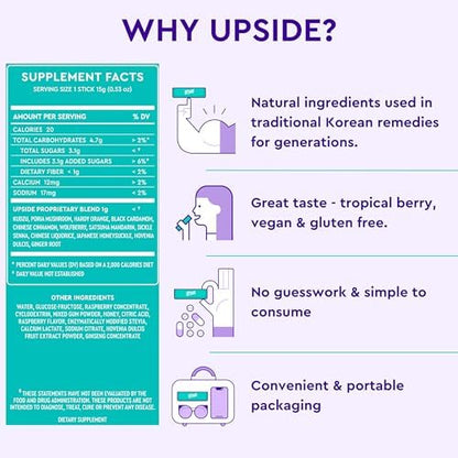 UPSIDE herbal liver support supplement stick being opened for easy consumption