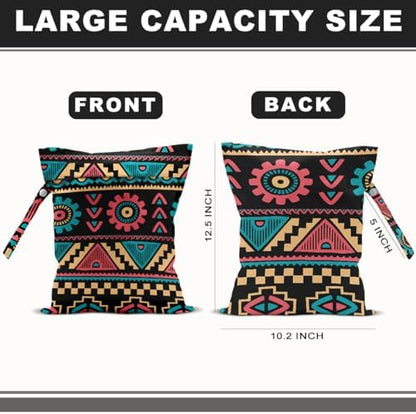 BQXH reusable zipper pouch set showing ethnic pattern