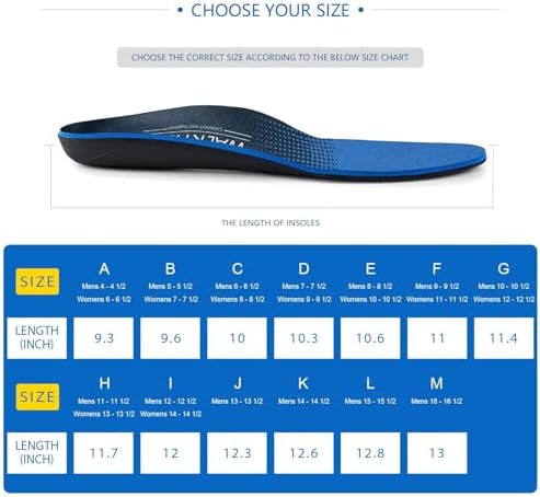 Authentic USA imported WalkHero orthotic insoles for men and women showing anatomical design.