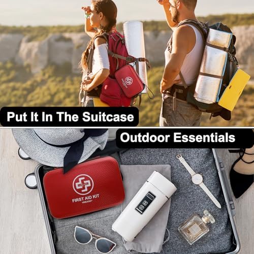 Vriexsd first aid kit used for hiking and camping emergencies in a rugged environment.