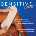 Side profile of TENA Intimates thin bladder control pad showing its discreet thickness.