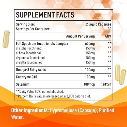 Kroppssund Tocotrienols 800mg supplement facts and ingredients label