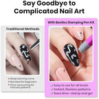 Beetles 10 pieces nail art transfer pen kit components
