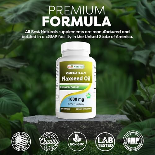 Best Naturals gluten free plant based linseed oil capsules close up view
