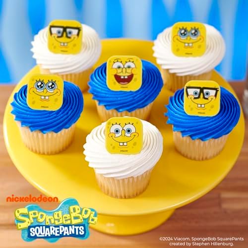 DecoPac SpongeBob cake toppers arranged on a dessert tray