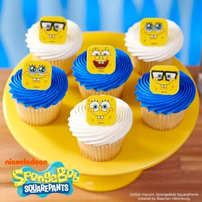 DecoPac SpongeBob cake toppers arranged on a dessert tray