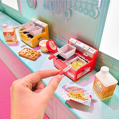 Miniature waffle maker machine with tiny waffle replica accessories