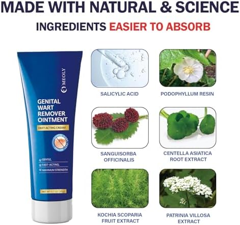 Fast acting wart removal cream for men and women on white background.
