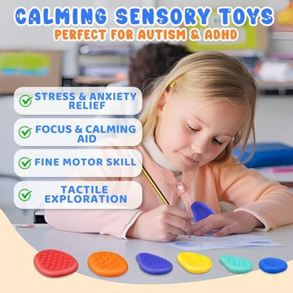 Child using silent quiet fidget toys in a classroom setting