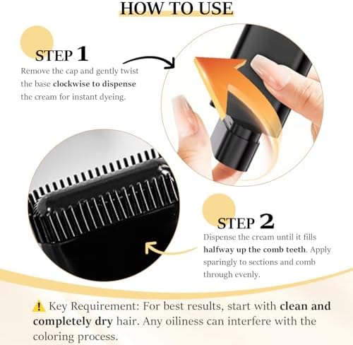 Person using hair color stick for root touch up