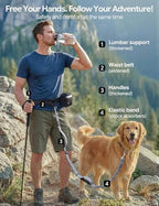 Close up view of the durable dual handles on the Pecute dog leash