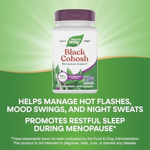 Nature's Way standardized black cohosh 40mg dosage information