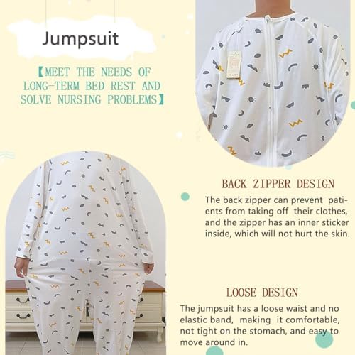 Siomlana unisex adaptive garment for easy caregiver access and patient dignity