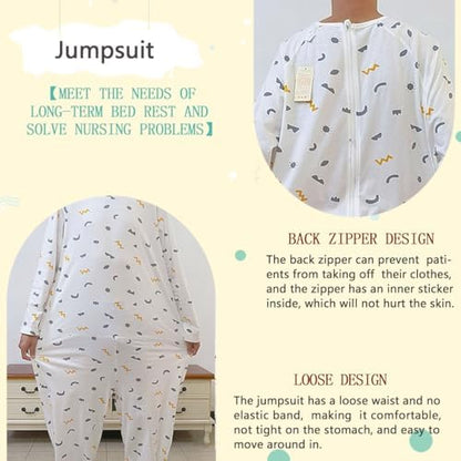 Siomlana unisex adaptive garment for easy caregiver access and patient dignity