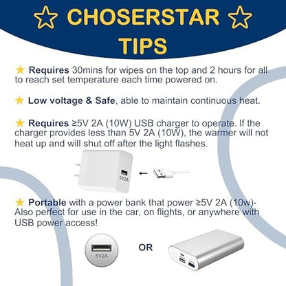 ChoserStar baby wipe dispenser showing night light feature