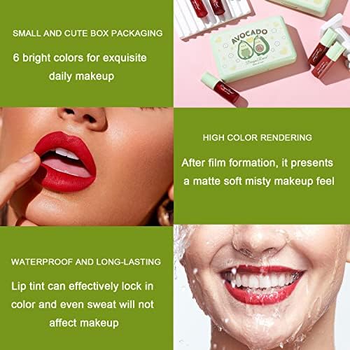 6 Colors Lip Tint Stain Set, Korean Lip Gloss, Mini Liquid Lipstick, Lip Tint Set, Lip Stain Long Lasting Waterproof, Non-Stick Cup, High Pigment, Cute Stuff, Lip Makeup - Image 7