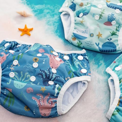 Side view of Happy Flute waterproof baby swimming nappy