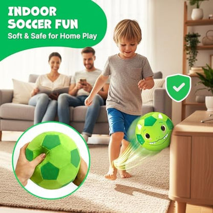 JoyCat soft plush toddler football being kicked safely inside a living room