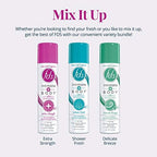 FDS intimate plus body dry deodorant spray labels highlighting talc-free and pH-balanced features.