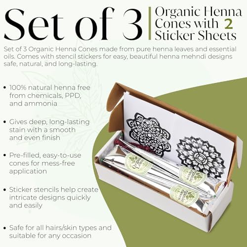 Five stage filtered natural henna paste being applied to skin with stencils