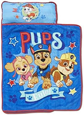 Paw Patrol nap mat rolled up with carry handle