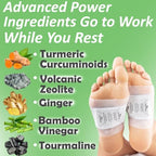 Close up of ZenFoot patches showing natural ginger and turmeric ingredients.