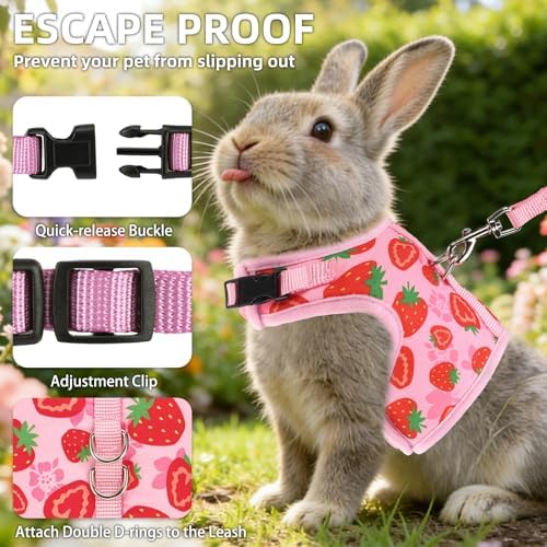 Premium breathable mesh material close up of PUPTECK escape proof bunny vest.