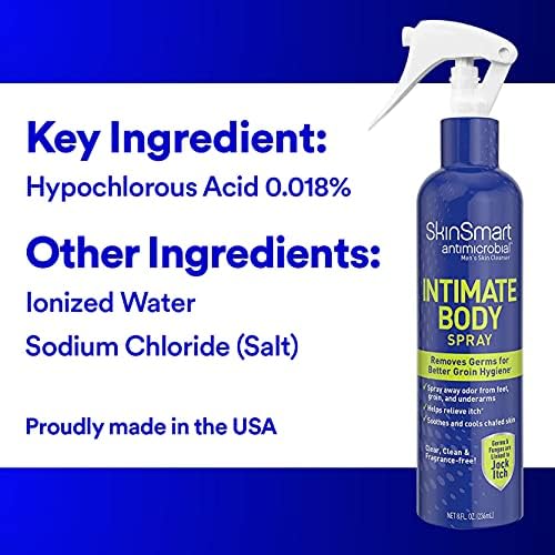 SkinSmart Men's Intimate Care spray bottle for post workout body odor relief