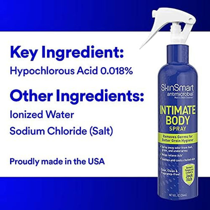 SkinSmart Men's Intimate Care spray bottle for post workout body odor relief