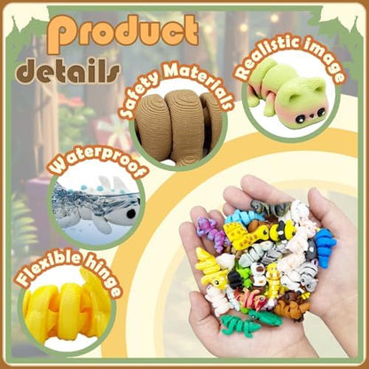 Educational set of 3D printed animal toys for collectors