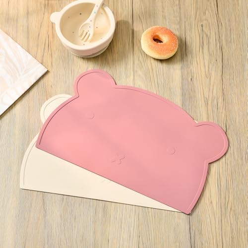 Sili Factory 2 piece silicone children placemat showing the complete set contents