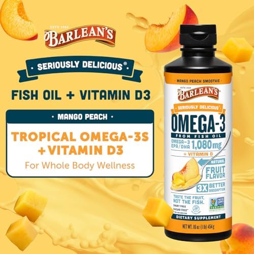 Barlean's emulsified liquid fish oil nutritional facts and ingredients label