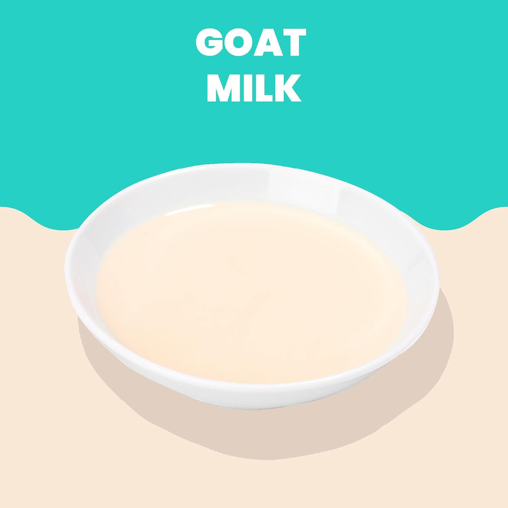 Premium grain free wet cat food topper with real goat milk recipe.