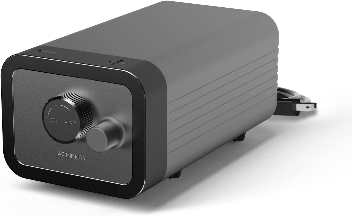 AC Infinity one-outlet adjustable air pump front view