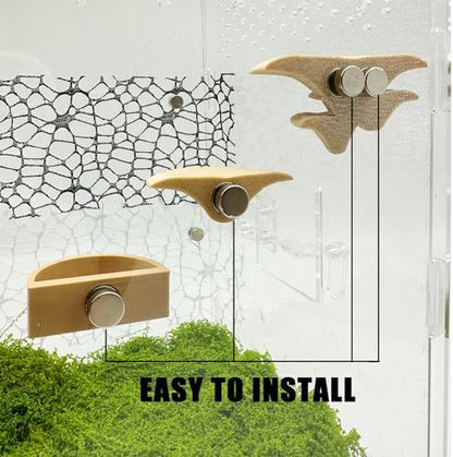 2 Pack Jumping Spider Accessories Mushroom Ledges & 1 Pack Water Bowl with Magnets for Spoods Jumping Spiders Magnetic Ledge Ladder Pet Spider Accessories (Not Included The Terrarium) (beige) - Image 4