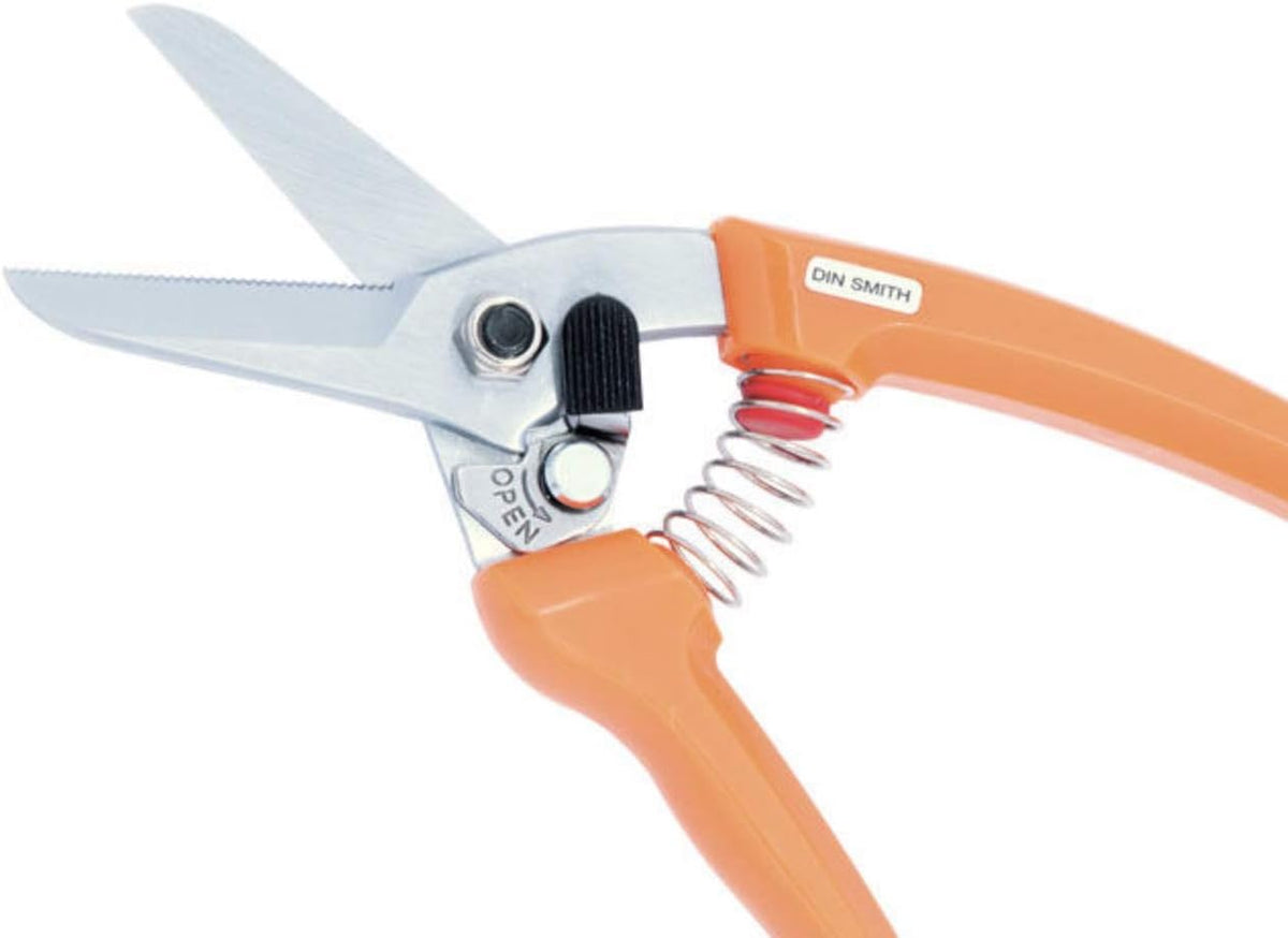 Premier 1 Supplies ExoTrim Serrated Hoof Trimmer front view with orange handles