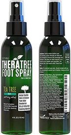 Tea Tree and Neem foot spray bottle for athlete skin relief.
