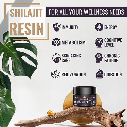 Ajoblanco 600mg shilajit resin packaging showing Ayurvedic ingredients list.