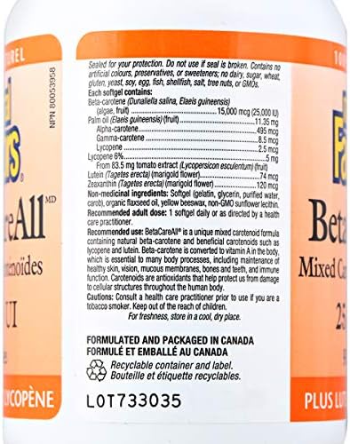 Natural Factors Beta-Carotene Softgels Sourced From Whole Algae For Eye Health