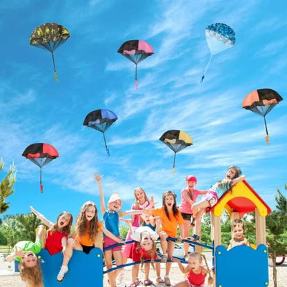 Detailed view of the durable non toxic nylon material of the flying parachute canopy