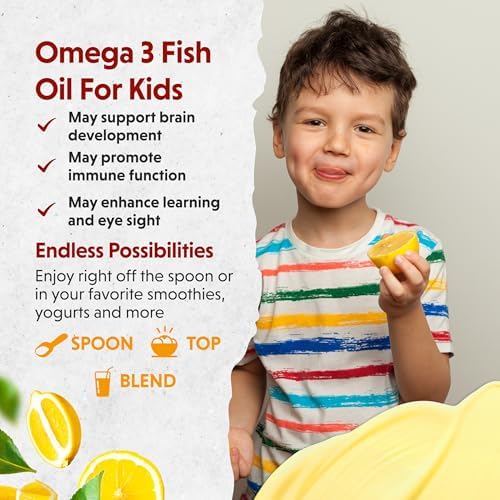 Barlean's Omega Pals 8 ounce bottle displayed alongside fresh lemonade ingredients