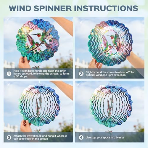 Durable stainless steel wind spinner for outdoor patio decor