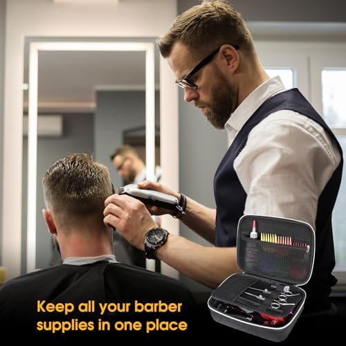 ProCase barber tools travel case close up on the premium heavy duty zippers.